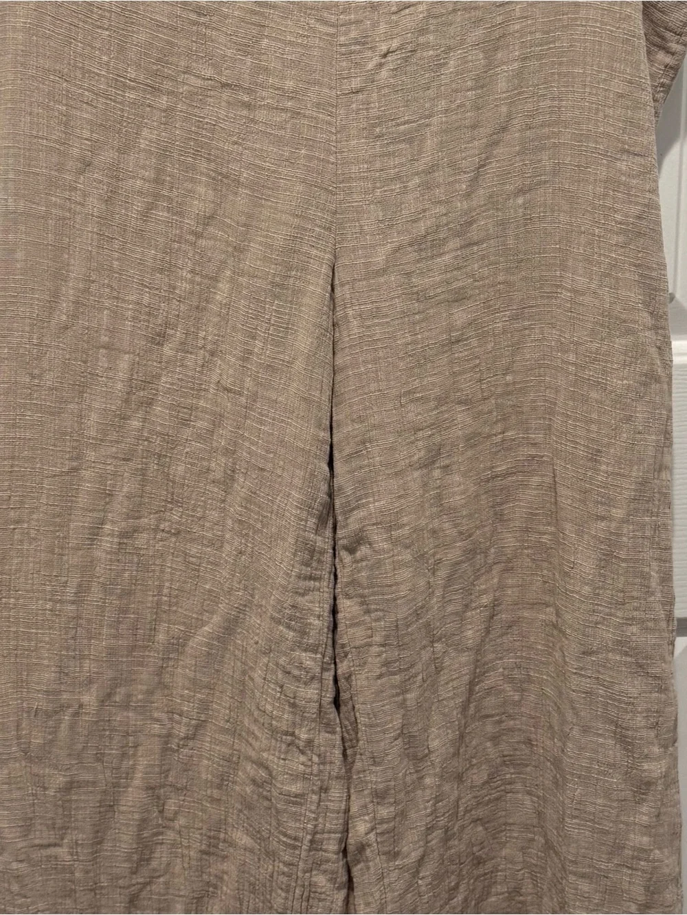 Rusty Beige Gauze Linen Wide-Leg Pants Size XL - Picture 6 of 16